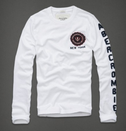 Abercrombie Fitch Hombres De Cuello Redondo Largo Remera AF5950